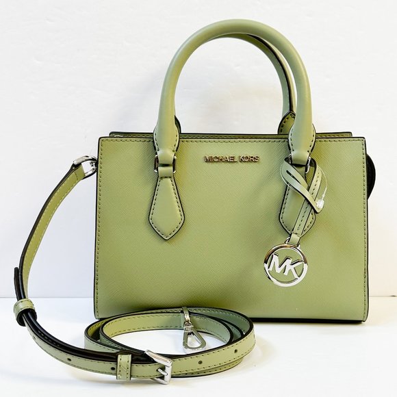 Michael Kors Sheila Small Satchel Shoulder Crossbody Bag Light Sage - Picture 1 of 12